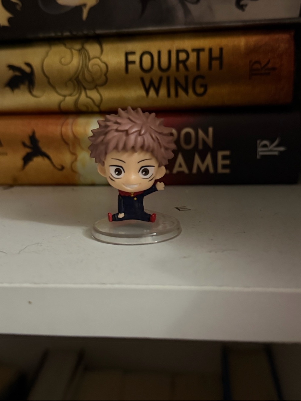 Mini Anime Action Figure in Brown Hair and Navy Outfit
